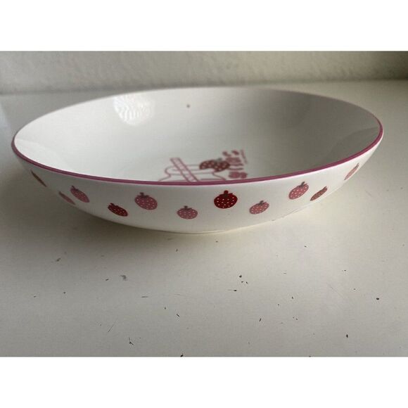 Hello Kitty Strawberry Milk Pasta Dinner Bowl Ceramic Pink NEW - Picture 2 of 8
